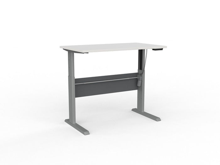 Knight's Cubit Highrise Height Adjustable Standing Desk, Silver, 1200mm x 700mm, Electric