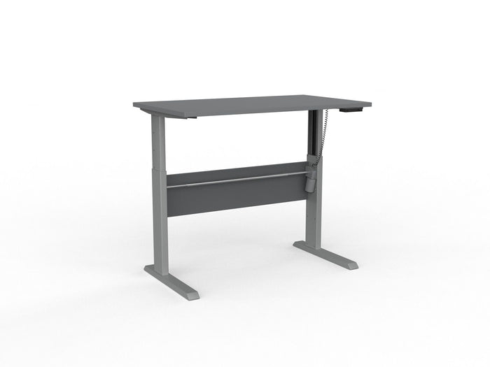 Knight's Cubit Highrise Height Adjustable Standing Desk, Silver, 1200mm x 700mm, Electric