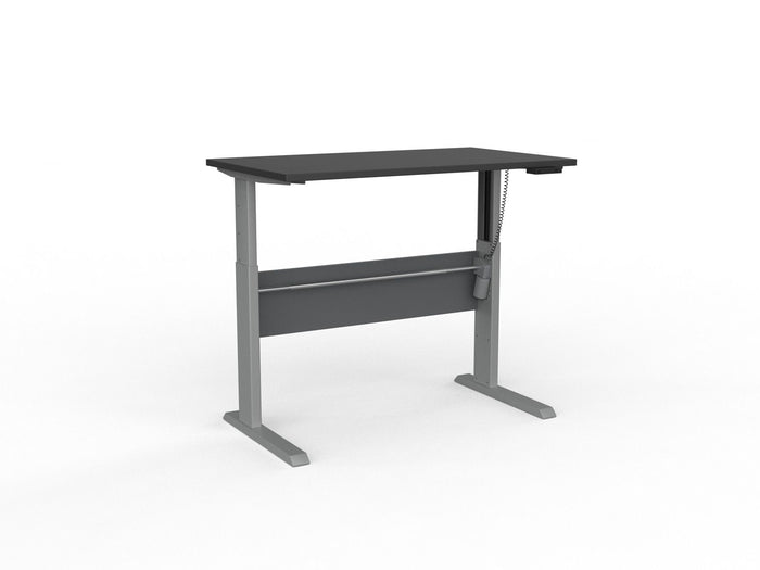 Knight's Cubit Highrise Height Adjustable Standing Desk, Silver, 1200mm x 700mm, Electric