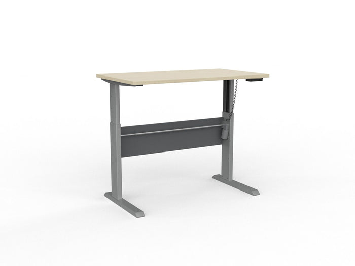 Knight's Cubit Highrise Height Adjustable Standing Desk, Silver, 1200mm x 700mm, Electric