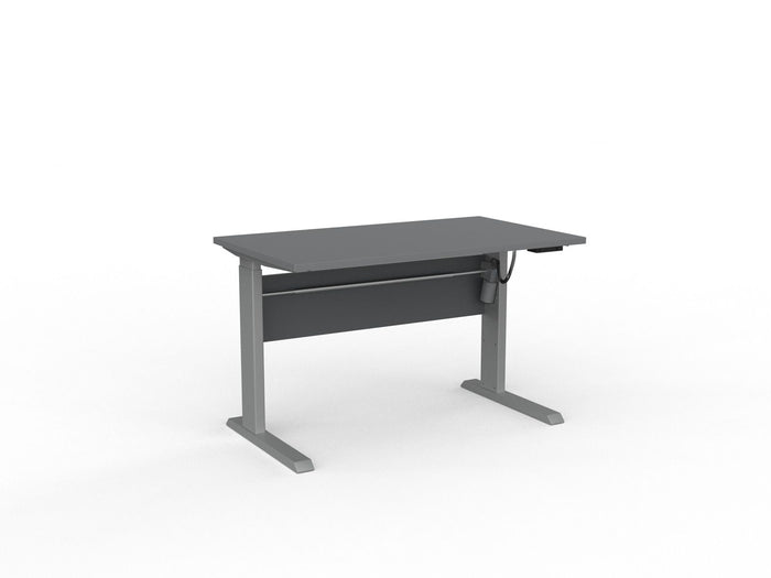 Knight's Cubit Highrise Height Adjustable Standing Desk, Silver, 1200mm x 700mm, Electric Silver KG_CBHD12EL_S_S