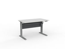 Knight's Cubit Highrise Height Adjustable Standing Desk, Silver, 1200mm x 700mm, Electric White KG_CBHD12EL_S_W