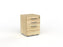 Knight's Cubit Locking 2 Draw plus File Storage Mobile Cabinet - Atlantic Oak Silver KG_NCBM2F_AO