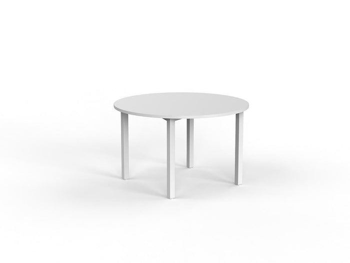 Knight's Cubit Meeting Table 1200mm Round - White Frame (Choice of Worktop Colours) White KG_NCBMT12_W_W