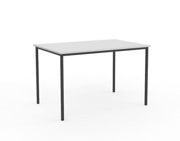 Knight's Ergoplan Canteen Table 1200mm x 600mm - White / Black KG_WFCT126_W