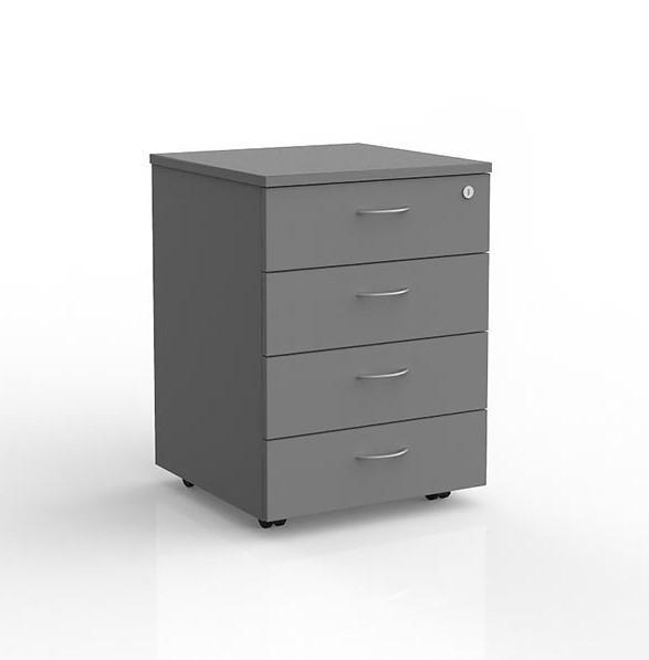 Knight's Ergoplan Locking 4 Draw Mobile - Silver KG_WFLM4_S