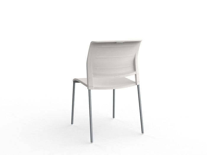 Knight's Game 4-Leg Conference Chair, Stacking, Silver Powder-coated Frame