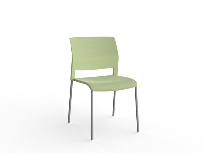 Knight's Game 4-Leg Conference Chair, Stacking, Silver Powder-coated Frame Pistachio KG_GM4LSFR_P__ASS