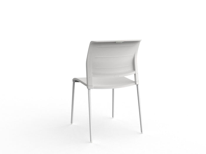 Knight's Game 4-Leg Conference Chair, Stacking, White Powder-coated Frame