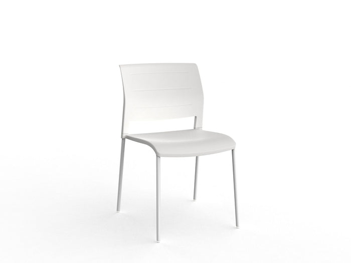Knight's Game 4-Leg Conference Chair, Stacking, White Powder-coated Frame White KG_GM4LWFR_W__ASS