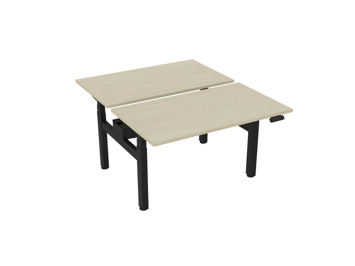Knight's Haven 1200mm x 700mm Electric Height Adjustable Double Sided Desk, Black Powdercoat Frame, Choice of Worktop Colours