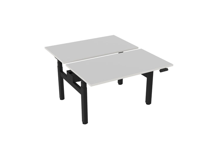 Knight's Haven 1200mm x 700mm Electric Height Adjustable Double Sided Desk, Black Powdercoat Frame, Choice of Worktop Colours