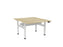 Knight's Haven 1200mm x 700mm Electric Height Adjustable Double Sided Desk, White Powdercoat Frame, Choice of Worktop Colours Atlantic Oak KG_HVE3DSD127WAO