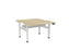 Knight's Haven 1200mm x 700mm Electric Height Adjustable Double Sided Desk, White Powdercoat Frame, Radius Corners Top, Choice of Worktop Colours Atlantic Oak KG_HVE3DSD127RWAO