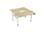 Knight's Haven 1200mm x 700mm Electric Height Adjustable Double Sided Desk, White Powdercoat Frame, Scallop Top, Choice of Worktop Colours