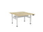 Knight's Haven 1200mm x 700mm Electric Height Adjustable Double Sided Desk, White Powdercoat Frame, Scallop Top, Choice of Worktop Colours Atlantic Oak KG_HVE3DSD127SWAO