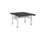 Knight's Haven 1200mm x 700mm Electric Height Adjustable Double Sided Desk, White Powdercoat Frame, Scallop Top, Choice of Worktop Colours Black KG_HVE3DSD127SWBL