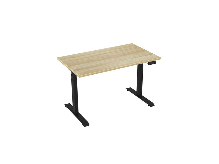 Knight's Haven 1200mm x 700mm Electric Height Adjustable Single Sided Desk, Black Powdercoat Frame, Choice of Worktop Colours