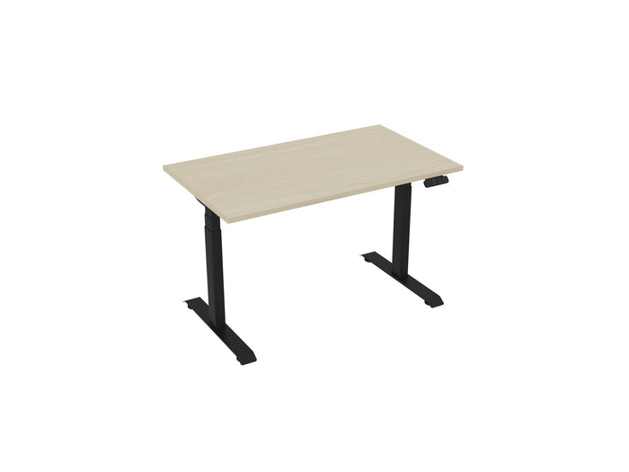 Knight's Haven 1200mm x 700mm Electric Height Adjustable Single Sided Desk, Black Powdercoat Frame, Choice of Worktop Colours