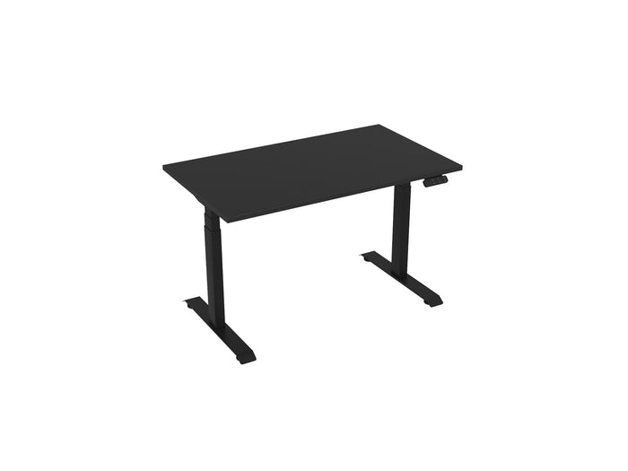 Knight's Haven 1200mm x 700mm Electric Height Adjustable Single Sided Desk, Black Powdercoat Frame, Choice of Worktop Colours