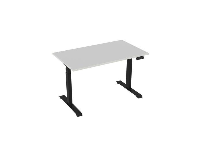Knight's Haven 1200mm x 700mm Electric Height Adjustable Single Sided Desk, Black Powdercoat Frame, Choice of Worktop Colours