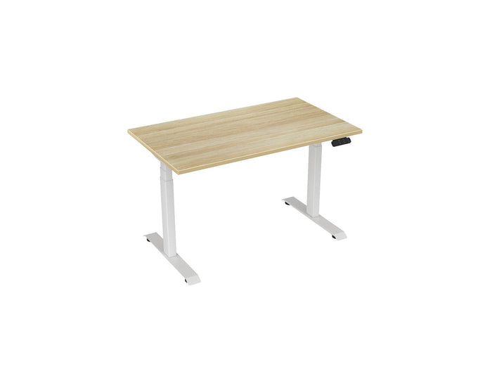 Knight's Haven 1200mm x 700mm Electric Height Adjustable Single Sided Desk, White Powdercoat Frame, Choice of Worktop Colours