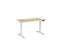 Knight's Haven 1200mm x 700mm Electric Height Adjustable Single Sided Desk, White Powdercoat Frame, With Scallop Top, Choice of Worktop Colours Atlantic Oak KG_HVE3SSD127SWAO