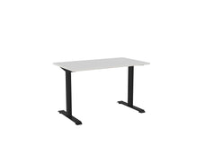 Knight's Haven 1200mm x 700mm Fixed Height Single Sided Desk, Black Frame, Choice of Worktop Colours White KG_HVFSSD127BW
