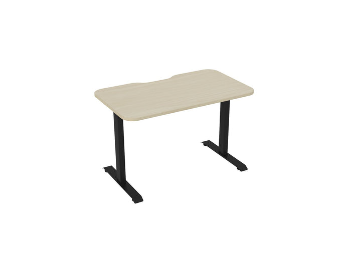Knight's Haven 1200mm x 700mm Fixed Height Single Sided Desk, Black Frame, Scallop & Radius Corners Top, Choice of Worktop Colours