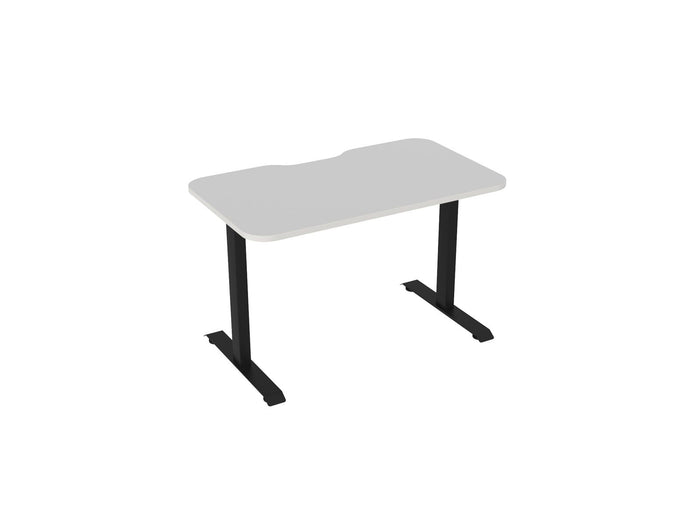 Knight's Haven 1200mm x 700mm Fixed Height Single Sided Desk, Black Frame, Scallop & Radius Corners Top, Choice of Worktop Colours