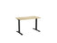 Knight's Haven 1200mm x 700mm Fixed Height Single Sided Desk, Black Frame, Scallop & Radius Corners Top, Choice of Worktop Colours Atlantic Oak KG_HVFSSD127SRBAO
