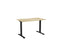Knight's Haven 1200mm x 700mm Fixed Height Single Sided Desk, Black Frame, Scallop Top, Choice of Worktop Colours Atlantic Oak KG_HVFSSD127SBAO