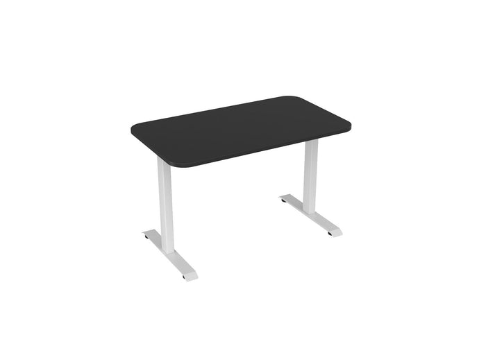 Knight's Haven 1200mm x 700mm Fixed Height Single Sided Desk, White Frame, Radius Corners Top, Choice of Worktop Colours