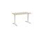 Knight's Haven 1200mm x 700mm Fixed Height Single Sided Desk, White Frame, Radius Corners Top, Choice of Worktop Colours Nordic Maple KG_HVFSSD127RWNM