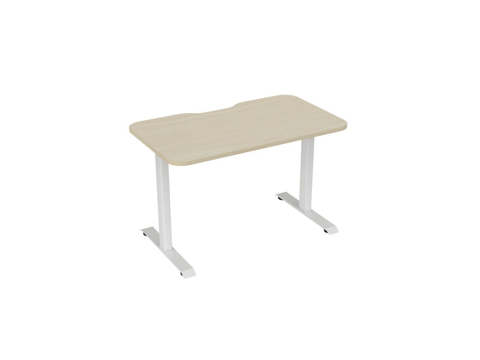 Knight's Haven 1200mm x 700mm Fixed Height Single Sided Desk, White Frame, Scallop & Radius Corners Top, Choice of Worktop Colours