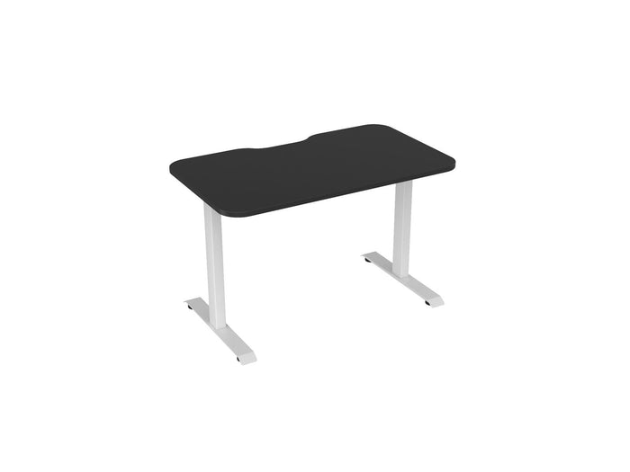 Knight's Haven 1200mm x 700mm Fixed Height Single Sided Desk, White Frame, Scallop & Radius Corners Top, Choice of Worktop Colours