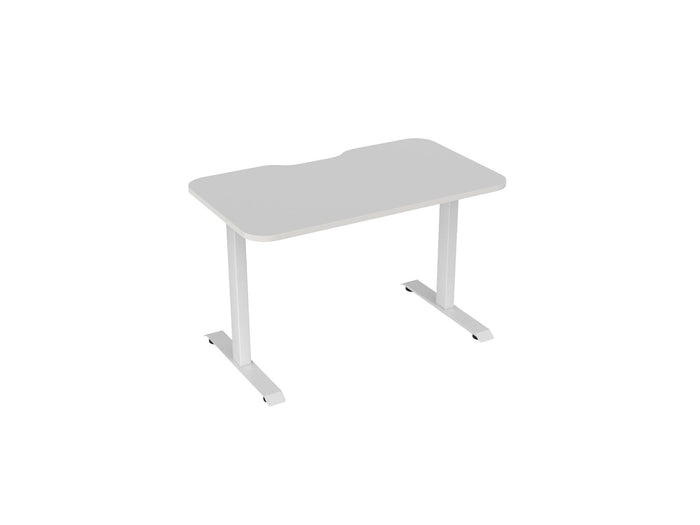Knight's Haven 1200mm x 700mm Fixed Height Single Sided Desk, White Frame, Scallop & Radius Corners Top, Choice of Worktop Colours