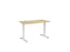 Knight's Haven 1200mm x 700mm Fixed Height Single Sided Desk, White Frame, Scallop & Radius Corners Top, Choice of Worktop Colours Atlantic Oak KG_HVFSSD127SRWAO
