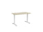 Knight's Haven 1200mm x 700mm Fixed Height Single Sided Desk, White Frame, Scallop & Radius Corners Top, Choice of Worktop Colours Nordic Maple KG_HVFSSD127SRWNM