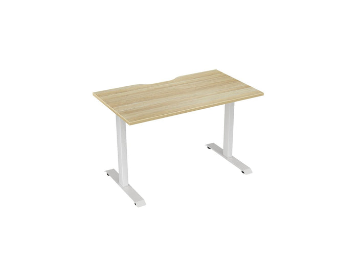 Knight's Haven 1200mm x 700mm Fixed Height Single Sided Desk, White Frame, Scallop Top, Choice of Worktop Colours