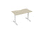 Knight's Haven 1200mm x 700mm Fixed Height Single Sided Desk, White Frame, Scallop Top, Choice of Worktop Colours