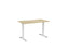 Knight's Haven 1200mm x 700mm Fixed Height Single Sided Desk, White Frame, Scallop Top, Choice of Worktop Colours Atlantic Oak KG_HVFSSD127SWAO