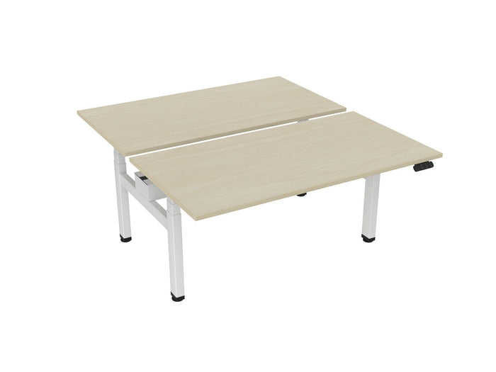 Knight's Haven 1500mm x 800mm Electric Height Adjustable Double Sided Desk, White Powdercoat Frame, Choice of Worktop Colours