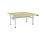 Knight's Haven 1500mm x 800mm Electric Height Adjustable Double Sided Desk, White Powdercoat Frame, Choice of Worktop Colours Atlantic Oak KG_HVE3DSD158WAO