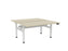 Knight's Haven 1500mm x 800mm Electric Height Adjustable Double Sided Desk, White Powdercoat Frame, Choice of Worktop Colours Nordic Maple KG_HVE3DSD158WNM
