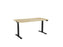 Knight's Haven 1500mm x 800mm Electric Height Adjustable Single Sided Desk, Black Powdercoat Frame, With Radius Corners Top, Choice of Worktop Colours Atlantic Oak KG_HVE3SSD158RBAO