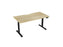 Knight's Haven 1500mm x 800mm Electric Height Adjustable Single Sided Desk, Black Powdercoat Frame, With Scallop Top, Choice of Worktop Colours
