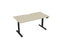 Knight's Haven 1500mm x 800mm Electric Height Adjustable Single Sided Desk, Black Powdercoat Frame, With Scallop Top, Choice of Worktop Colours