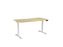 Knight's Haven 1500mm x 800mm Electric Height Adjustable Single Sided Desk, White Powdercoat Frame, With Scallop & Radius Corners Top, Choice of Worktop Colours Atlantic Oak KG_HVE3SSD158SRWAO