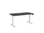 Knight's Haven 1500mm x 800mm Electric Height Adjustable Single Sided Desk, White Powdercoat Frame, With Scallop & Radius Corners Top, Choice of Worktop Colours Black KG_HVE3SSD158SRWBL